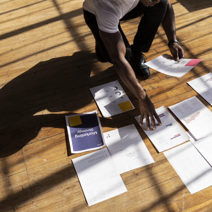 Businessman planning a marketing strategy